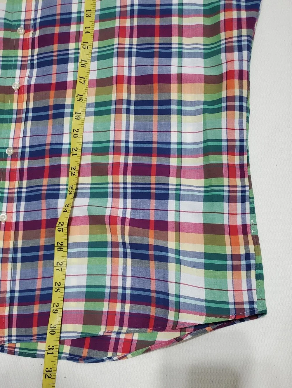 Ralph Lauren Indian Madras Short Sleeve Button Down Shirt Mens XL